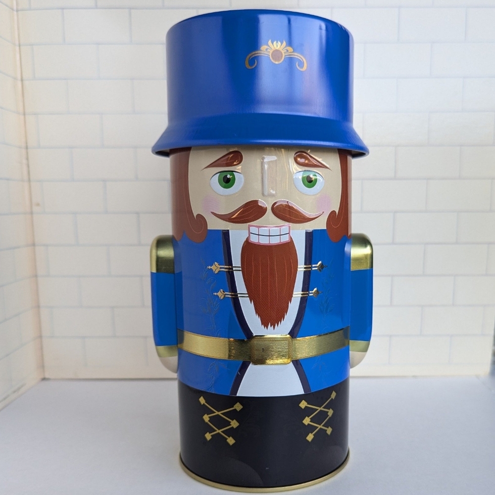Vintage Harry London nutcracker tin for Christmas holiday decor